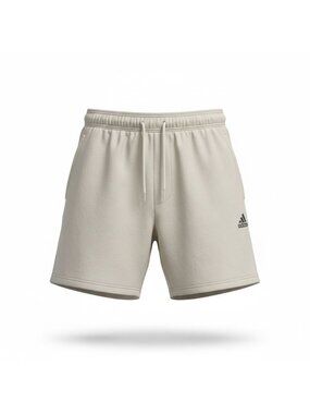 Adidas Mens 2XL Sport Beach Golf Beige Fleece Shorts Elastic Waistband Pockets